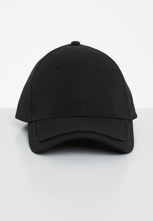 POLO - Mens 6 panel tonal peak - black