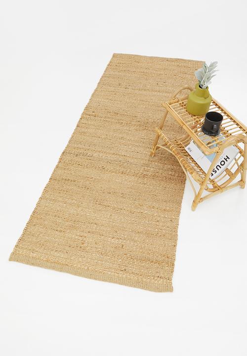 Sixth Floor - Plain ribbed jute runner - natural