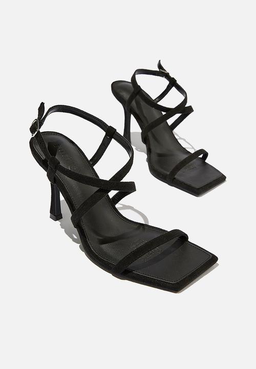 Cotton On - Stella strappy heel - black micro