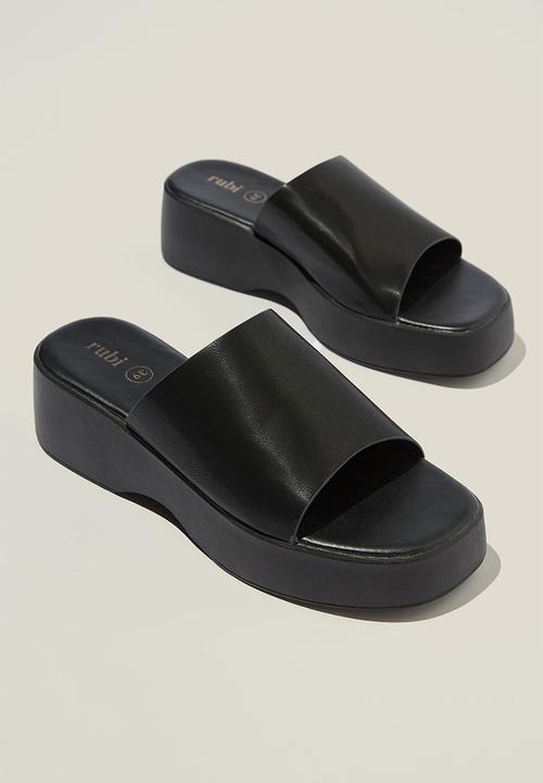 Cotton On - Mae single vamp flatform - black pu