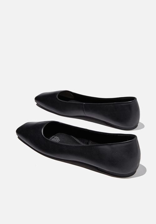 Cotton On - Square toe ballet - black pu