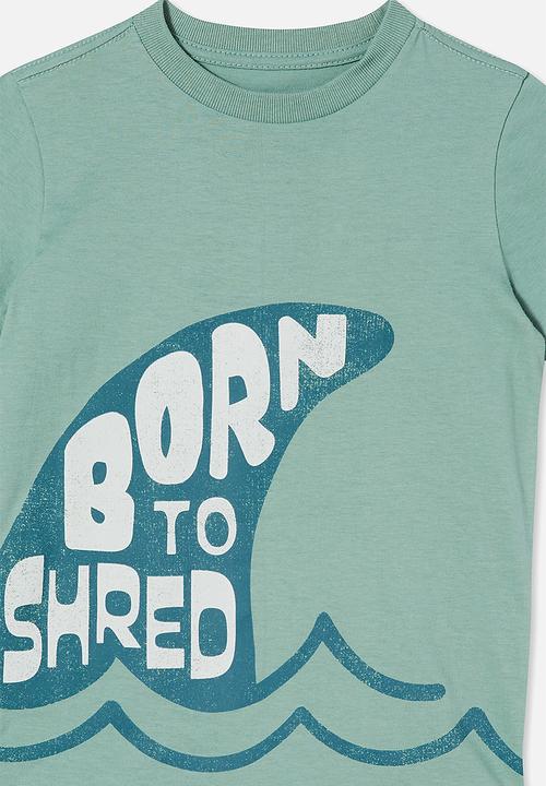Cotton On - Max skater short sleeve tee - rusty aqua