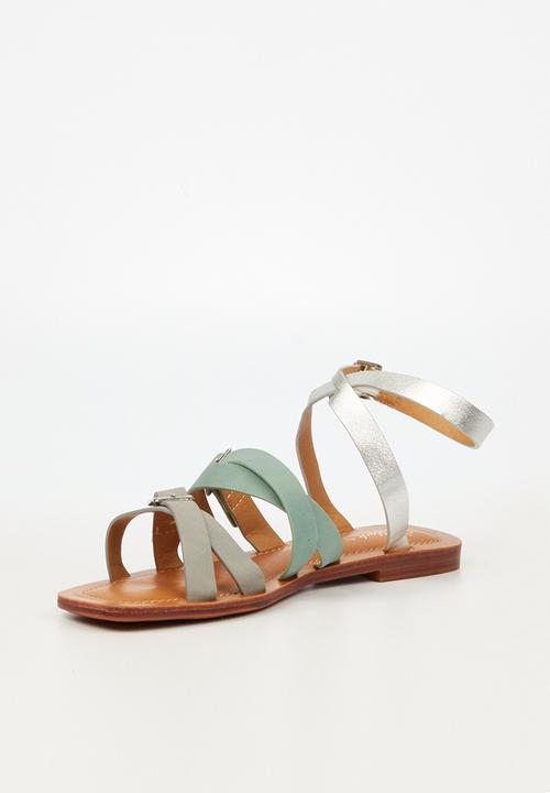Miss Black - Venice1 ankle tie sandal - grey 