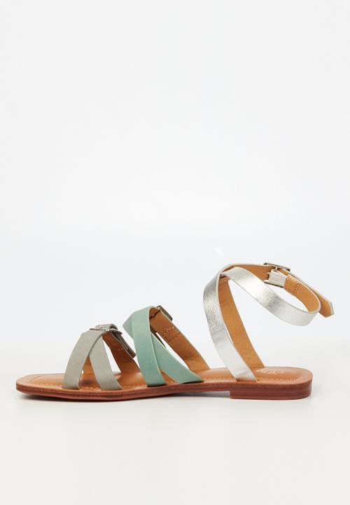 Miss Black - Venice1 ankle tie sandal - grey 