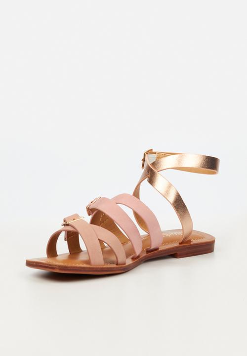 Miss Black - Venice1 ankle tie sandal - pink