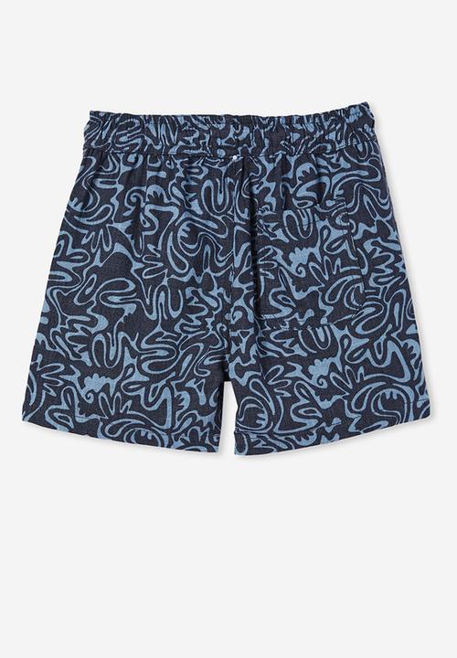 Cotton On - Los cabos short - vintage navy/dusty blue swirl