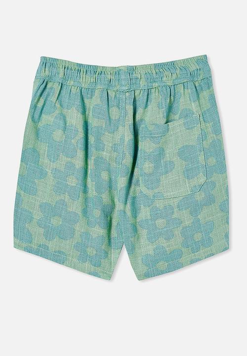 Cotton On - Los cabos short - smashed avo/rusty aqua floral