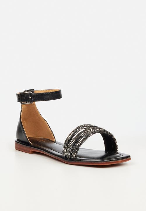 Miss Black - Venice4 ankle tie sandal - black