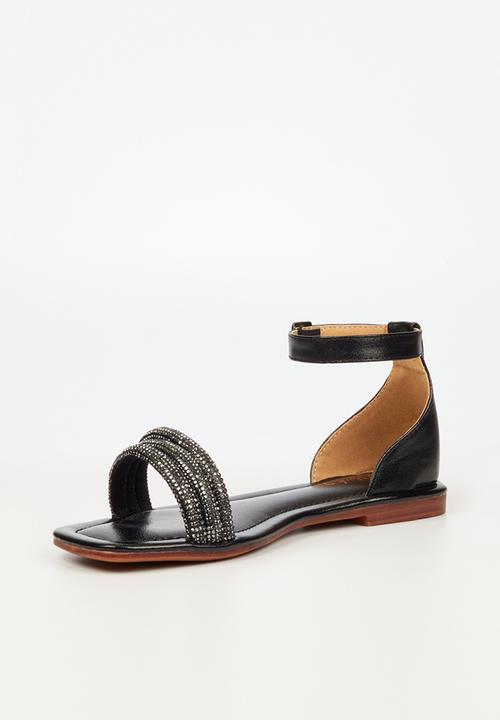 Miss Black - Venice4 ankle tie sandal - black