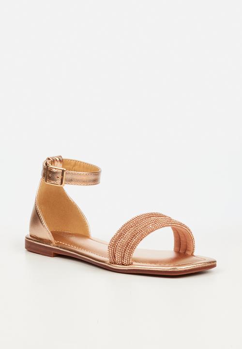 Miss Black - Venice4 ankle tie sandal - rose gold