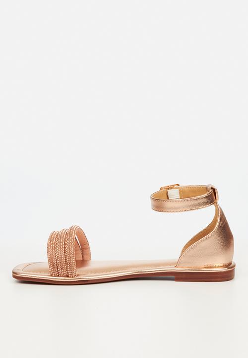 Miss Black - Venice4 ankle tie sandal - rose gold