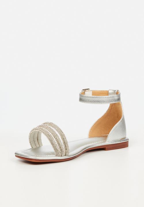 Miss Black - Venice4 ankle tie sandal - silver