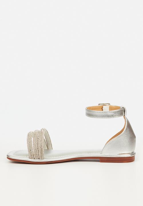 Miss Black - Venice4 ankle tie sandal - silver