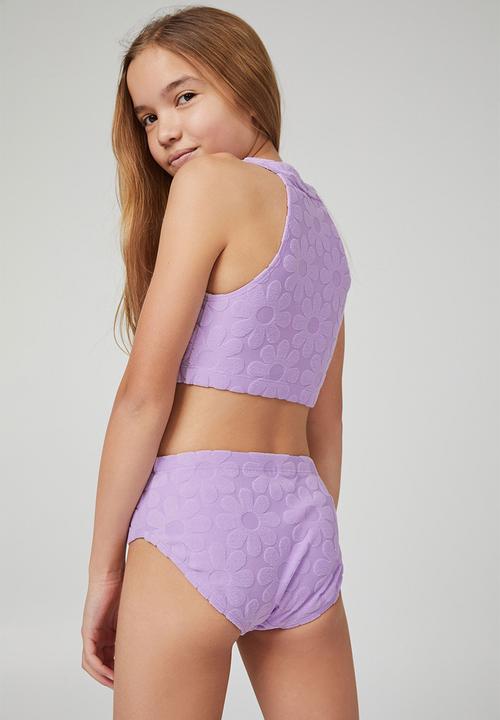 Cotton On - Jenna high neck bikini - lilac drop flowers