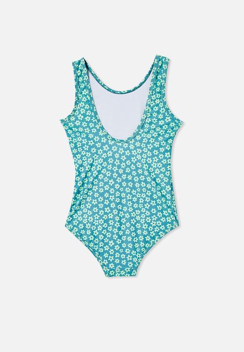 Cotton On - Lisette one piece - teal storm/luna ditsy floral