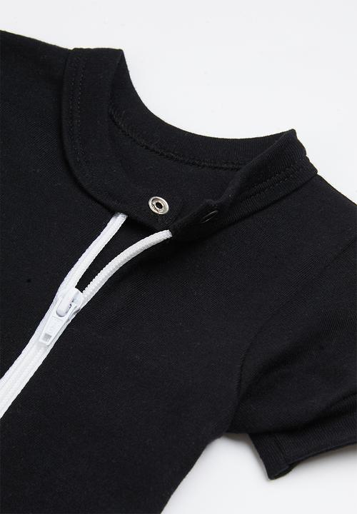 Little Lumps - Zip summer romper - black