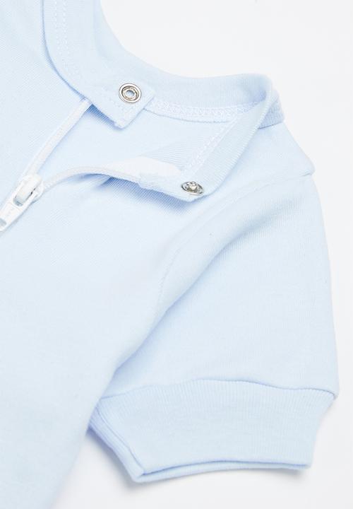 Little Lumps - Zip summer romper - blue