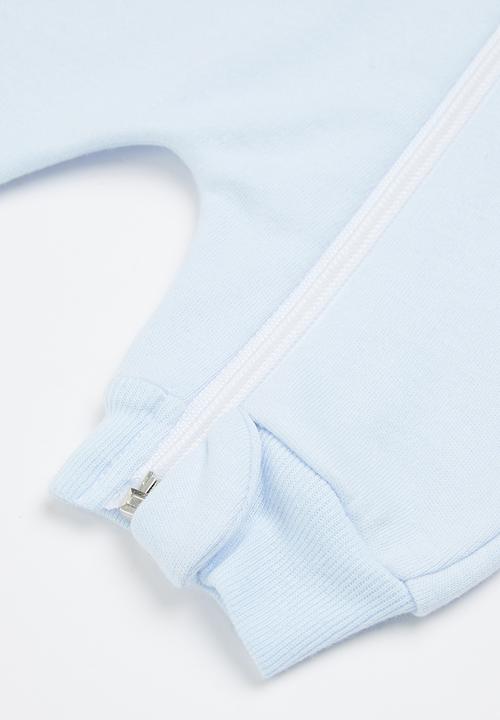 Little Lumps - Zip summer romper - blue