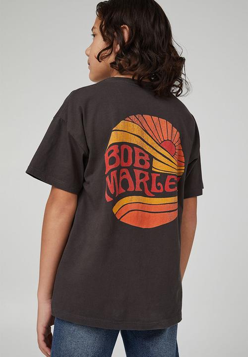 Cotton On - License quinn short sleeve tee - lcn bra phantom wash/bob marley