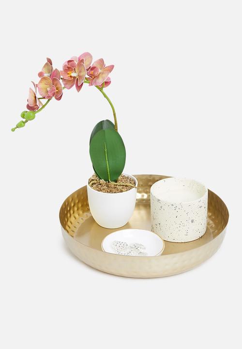 Excellent Houseware - Hammered tray set of 3 - gold