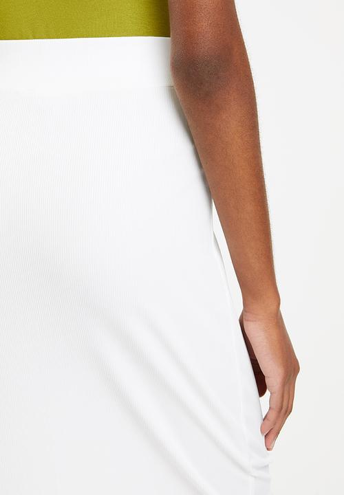 dailyfriday - Side slit midi skirt - white