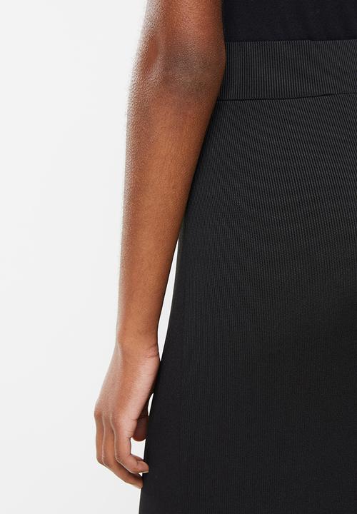 dailyfriday - Side slit midi skirt - black