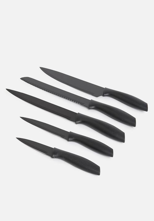 Excellent Houseware - Knife set of 5 - black
