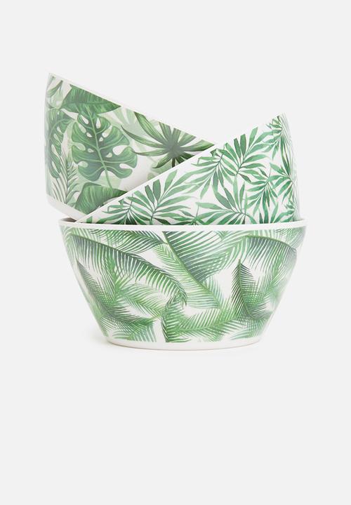 Excellent Houseware - Leafboo bowl set of 3 set - green