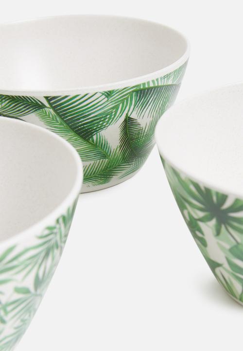 Excellent Houseware - Leafboo bowl set of 3 set - green