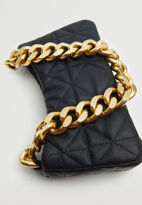 MANGO - Quilted chain bag -  black