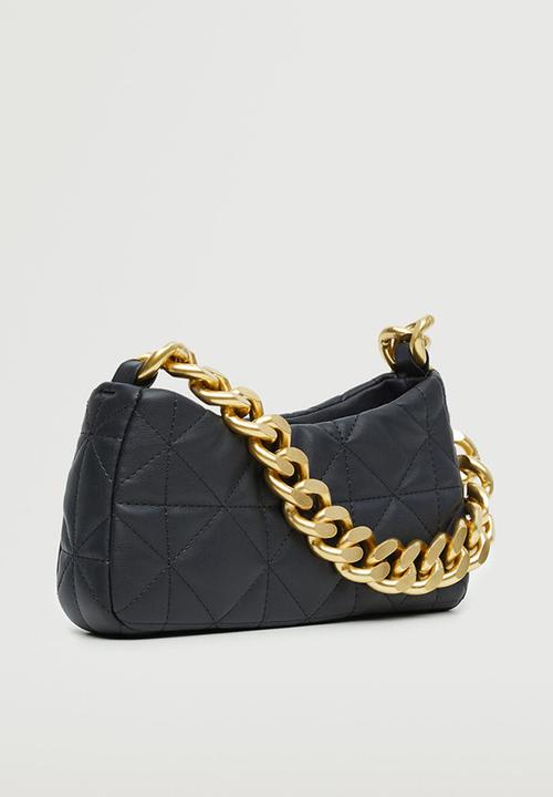 MANGO - Quilted chain bag -  black