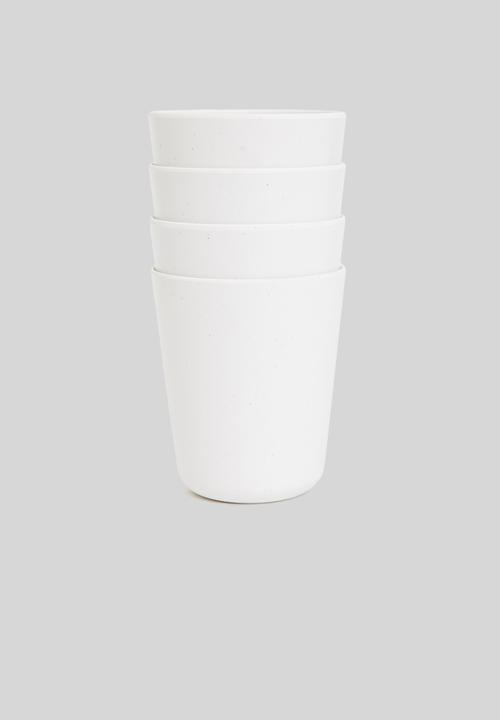 Excellent Houseware - Melamine cup set of 4 - white