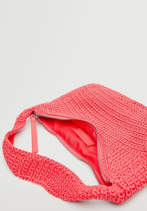 MANGO - Braided shoulder bag - bubblegum pink