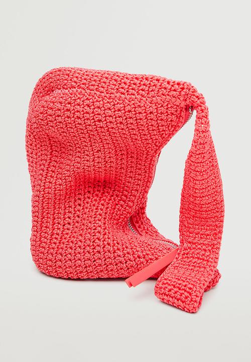 MANGO - Braided shoulder bag - bubblegum pink