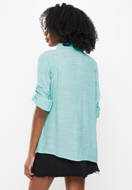 dailyfriday - Boyfriend shirt - aqua