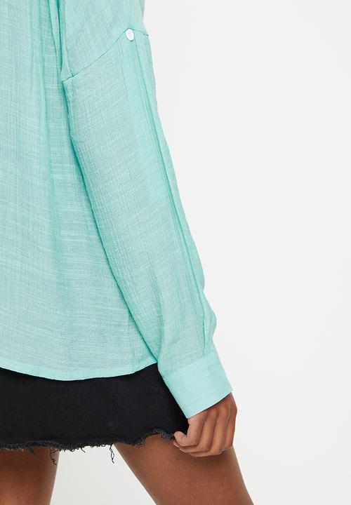 dailyfriday - Boyfriend shirt - aqua