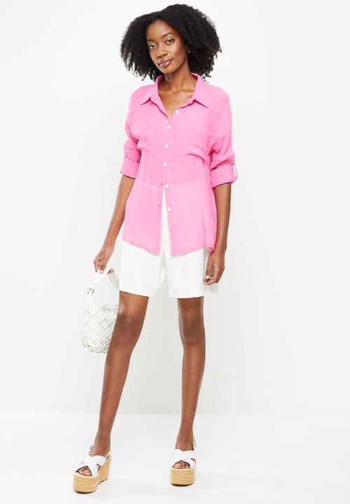 dailyfriday - Boyfriend shirt - cerise