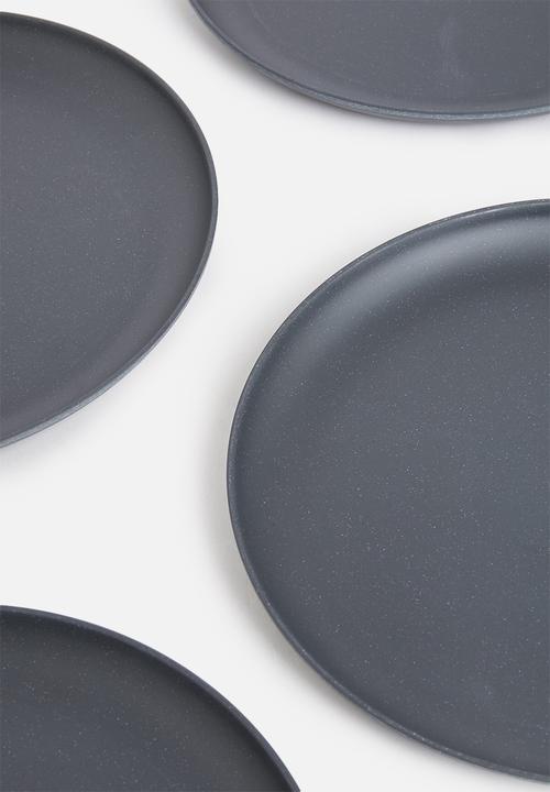 Excellent Houseware - Melamine plate set of 4 - charcoal