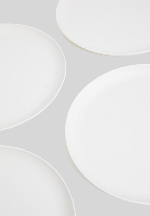 Excellent Houseware - Melamine plate set of 4 - white
