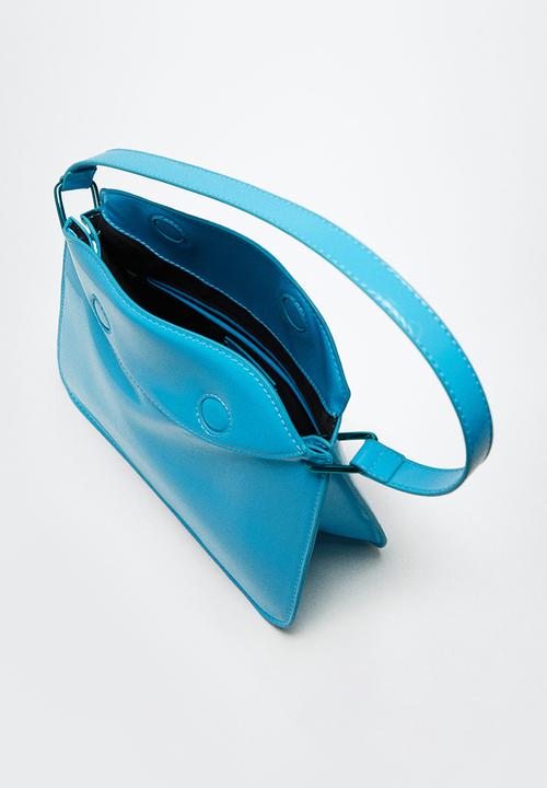 MANGO - Patent leather shoulder bag - turquoise