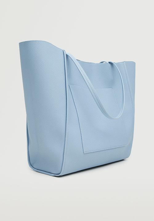 MANGO - Pocket shopper bag - blue