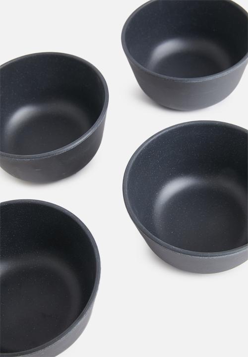 Excellent Houseware - Melamine bowl set of 4 - charcoal