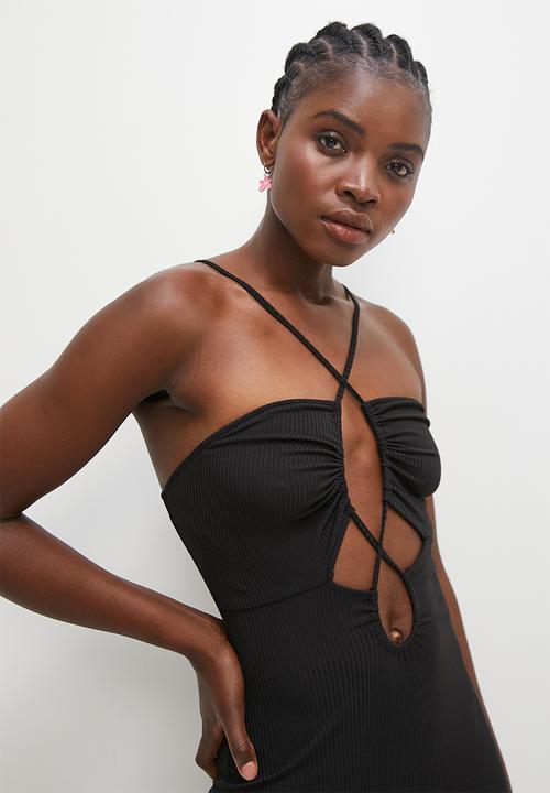 Blake - Strappy cut out bodycon - black
