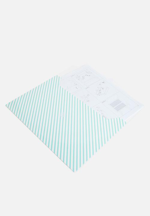H&S - A4 Document wallet set of 2 - blue & green 