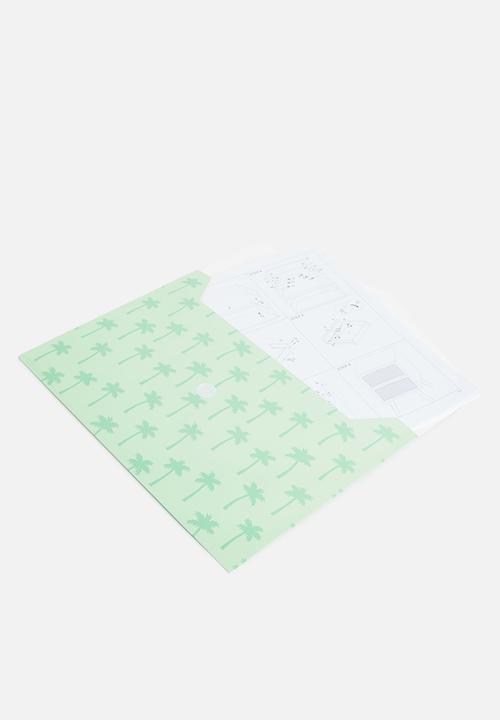 H&S - A4 document wallet set of 2 - pink & green 