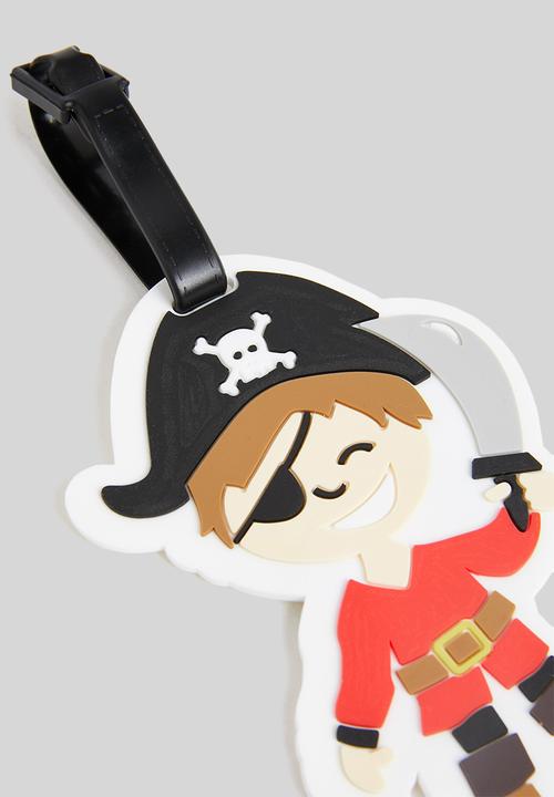 H&S - Pirate luggage tag - red & black 