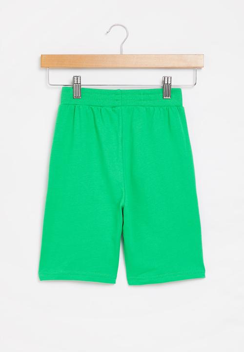 Pop Candy - Boys plain fleece shorts - green