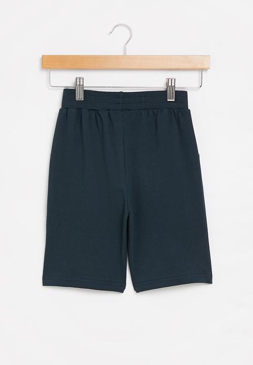 Pop Candy - Boys plain fleece shorts - navy