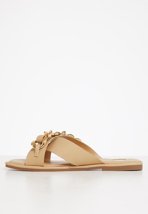 Footwork - Gemini chain cross strap sandal - beige
