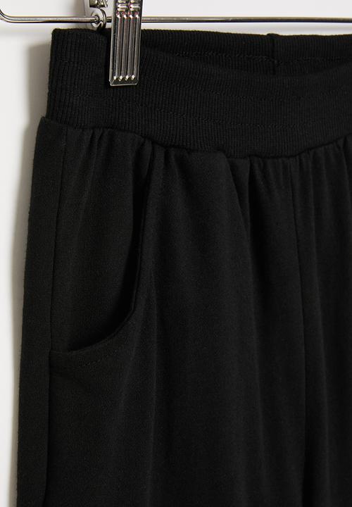 Pop Candy - Boys plain fleece shorts - black